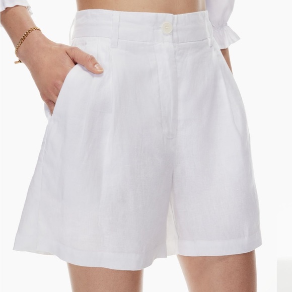 NWT Aritzia white linen short size 2 - Picture 2 of 9